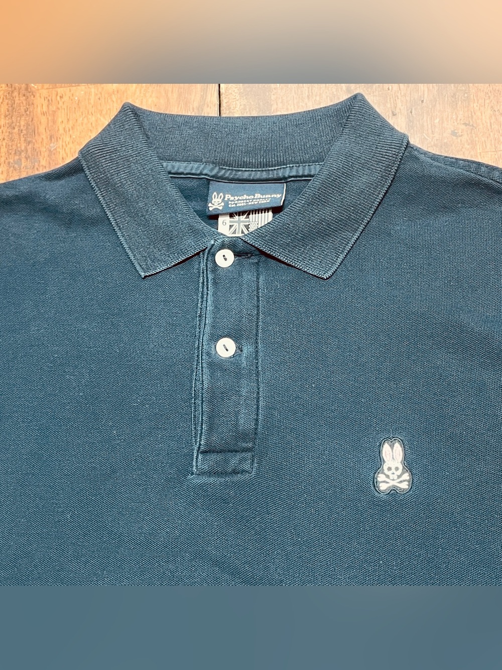 Psycho Bunny Polo Mens Size 6 Black Pima Cotton Short Sleeve Shirt Large